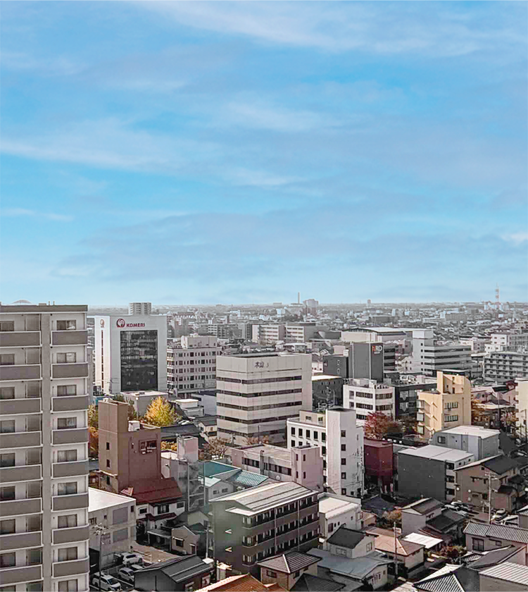 眺望（2025年11月撮影／現地14階から南方向を撮影）